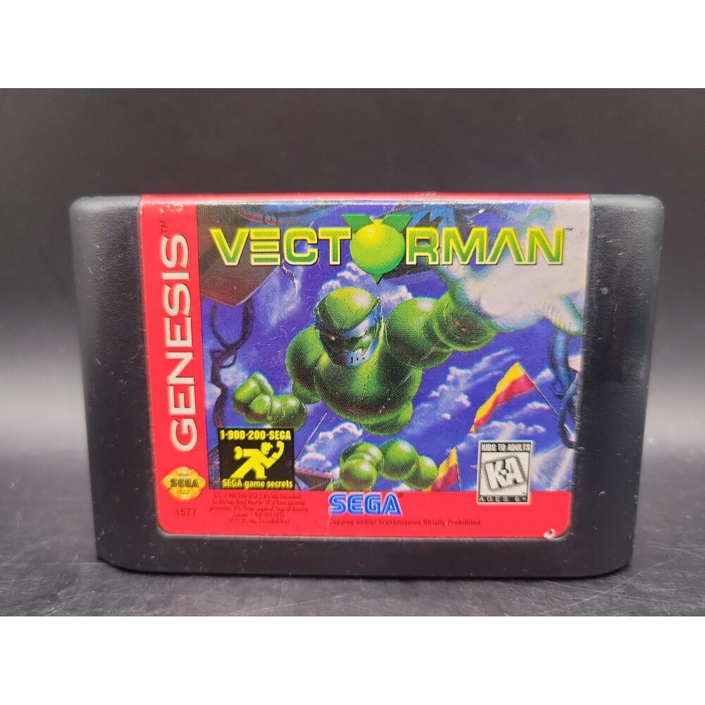 Vectorman Sega Genesis Game Cartridge Cleaned & TESTED